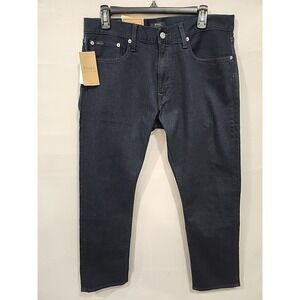Polo Ralph Lauren Jeans NWT Varick Slim Straight Mens 33x30 Dark Blue Denim New